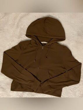 Brown Bluenotes Cropped Hoodie